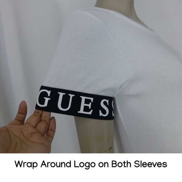 GUESS Logo Tape Cuffs Bodysuit (Size M) - Picture 9 of 14